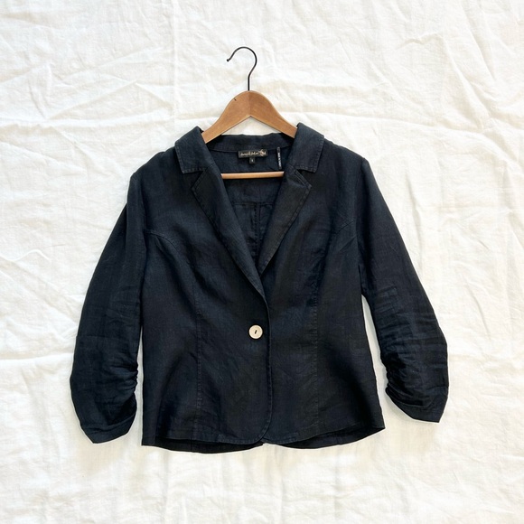 Jane & John Black 100% Linen Jacket, size Small - Picture 2 of 10
